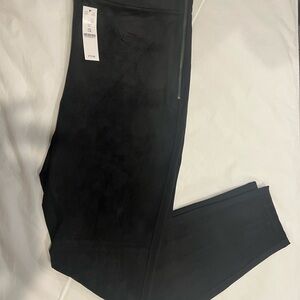 NWT White House Black Market Black Faux Suede Leggings Size 12
